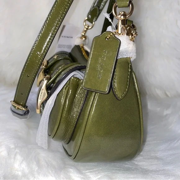 Coach leather purse Ashton Bag New olive color - Picture 4 of 14